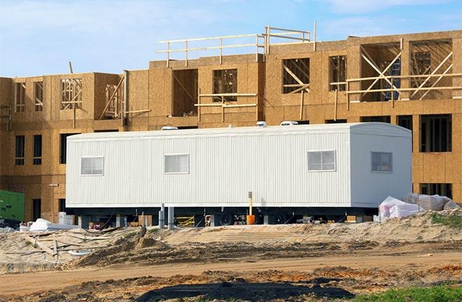 construction office trailers for rent at a building site in Cardiff By The Sea, CA